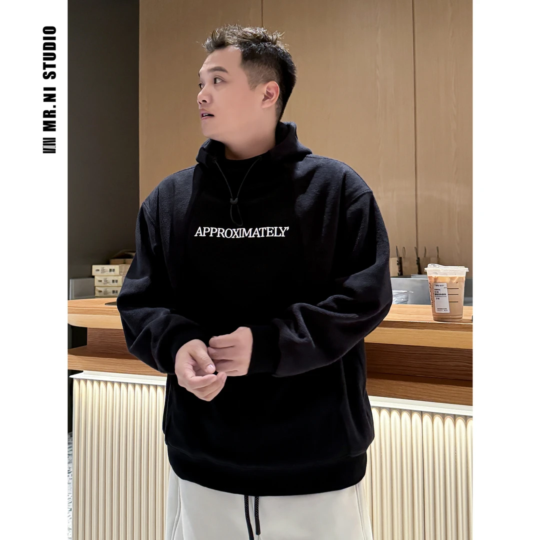 MR.NI/倪先生“加州午后”美式慵懒防风套头摇粒绒刺绣字母连帽卫衣