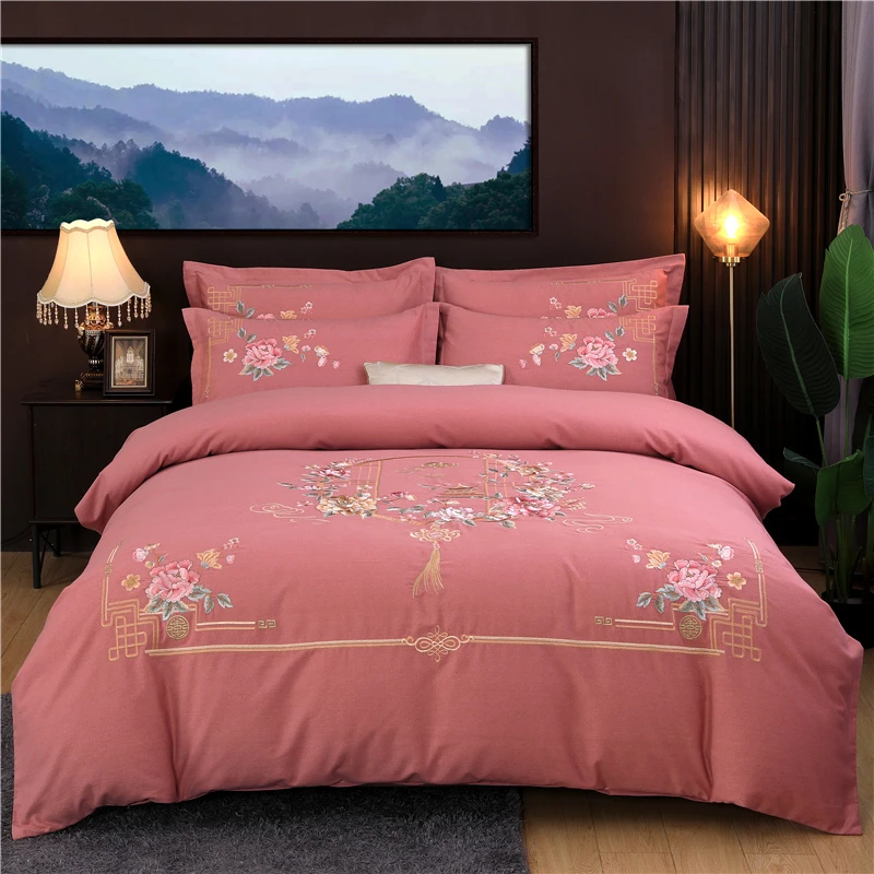 12s全棉加厚磨毛高端刺绣四件套--皇家富贵系列四件套床上用品