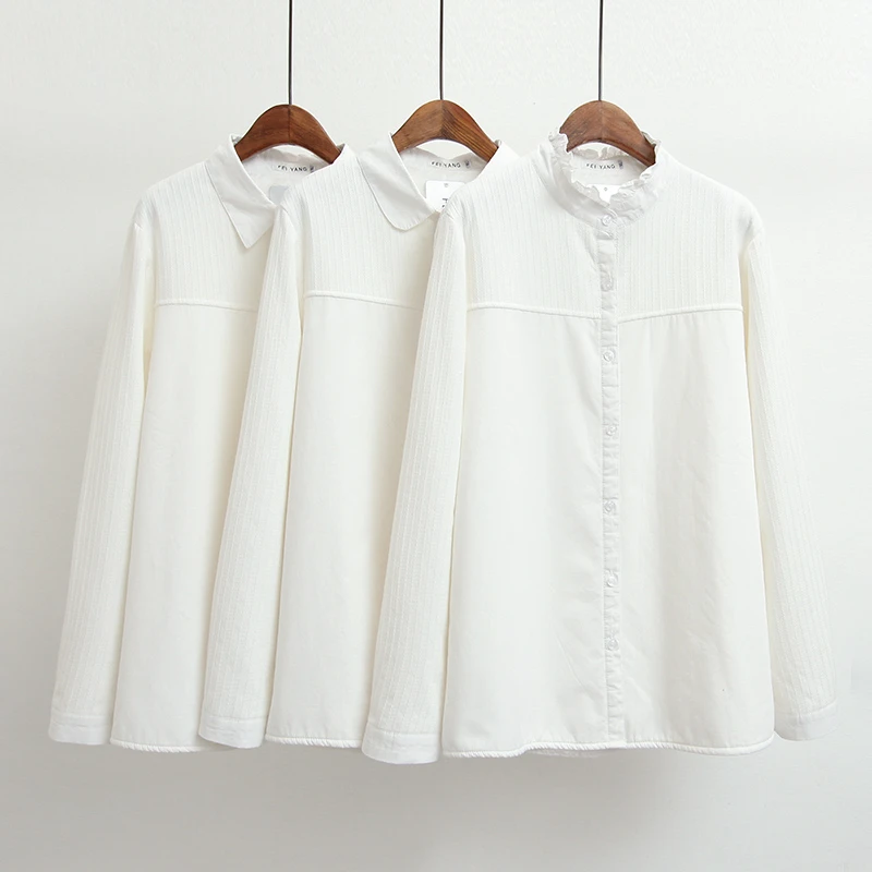 春夏秋新款大码衬衫宽松显瘦气质休闲纯色长袖单穿打底洋气欧若风