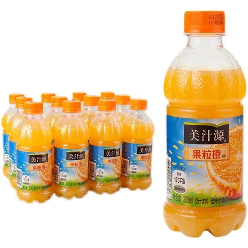 【到手12瓶】美汁源果粒橙300ml*12瓶新鲜果粒果汁饮料美味过年聚餐