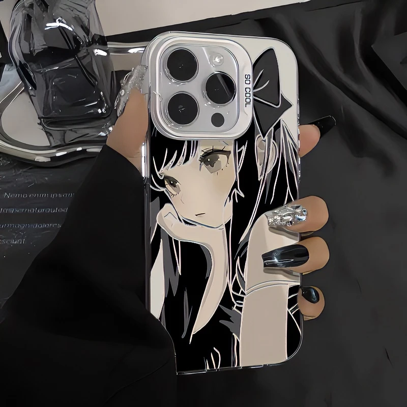 SHERRY蝴蝶结黑礼裙女孩iphone15/14/13pomax手机壳12华为oppo小