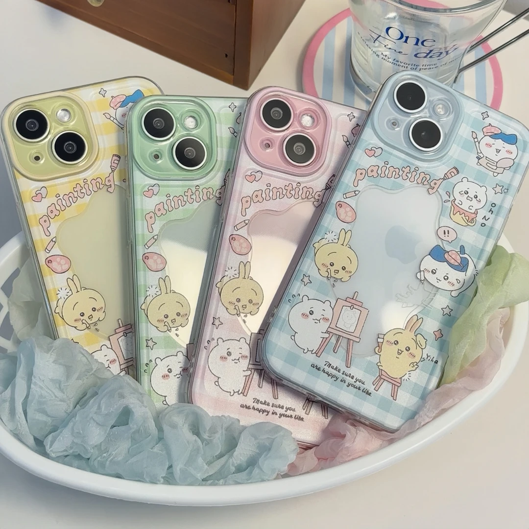 SHERRY欧克里里格子乌萨奇适用iphone15苹果14卡通手机壳13华为vi