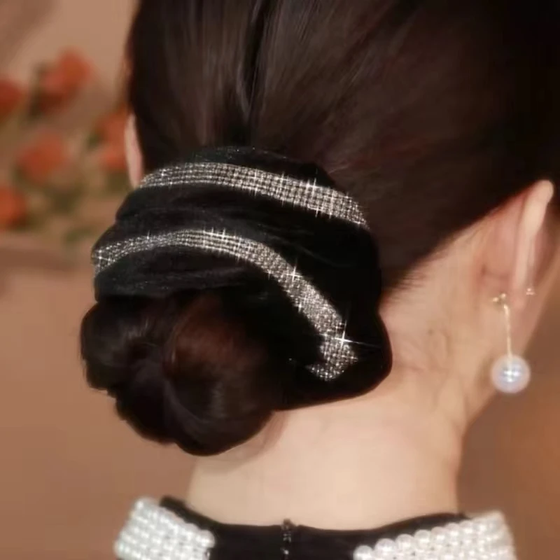 秋冬头花大肠圈发绳韩国气质扎发马尾盘头丸子头发饰橡皮筋绒布圈