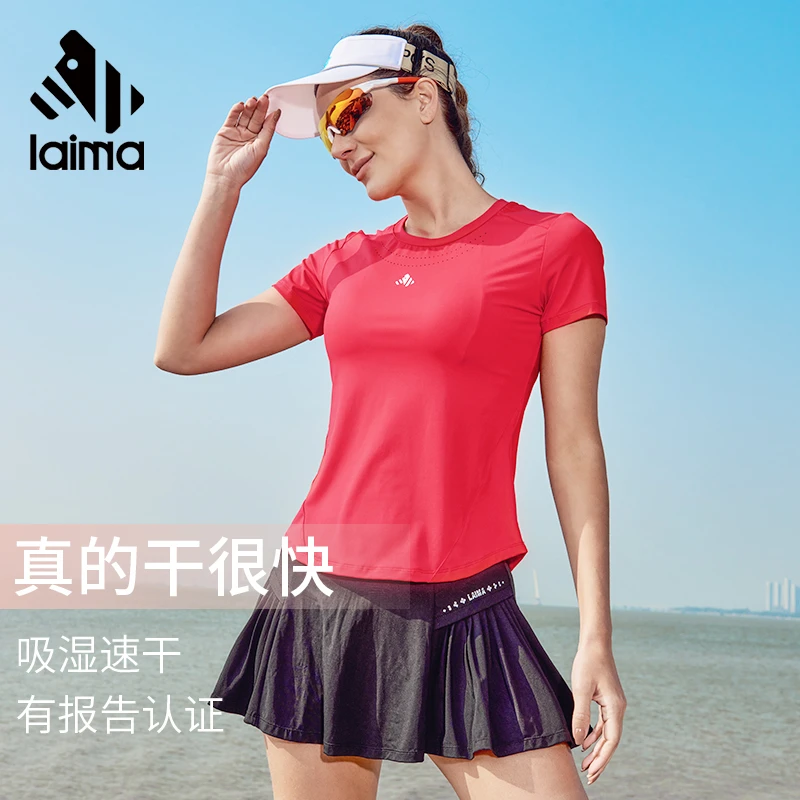 【男女同款】运动跑步短袖T恤瑜伽健身跑步服宽松吸湿排汗上衣女
