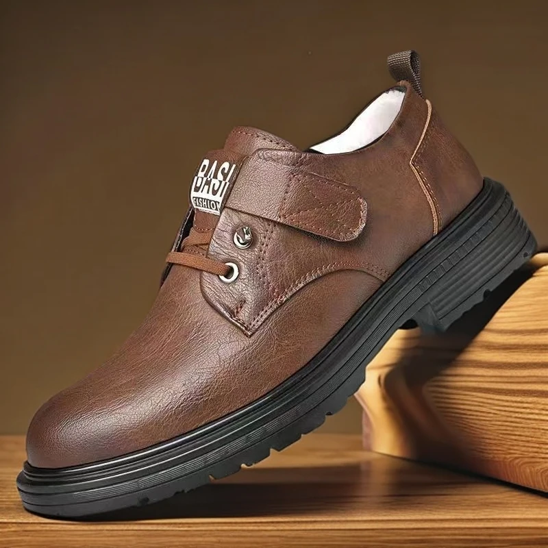 【辉哥专属】男鞋英伦风男士耐磨软底增高马丁休闲鞋中老年爸爸鞋