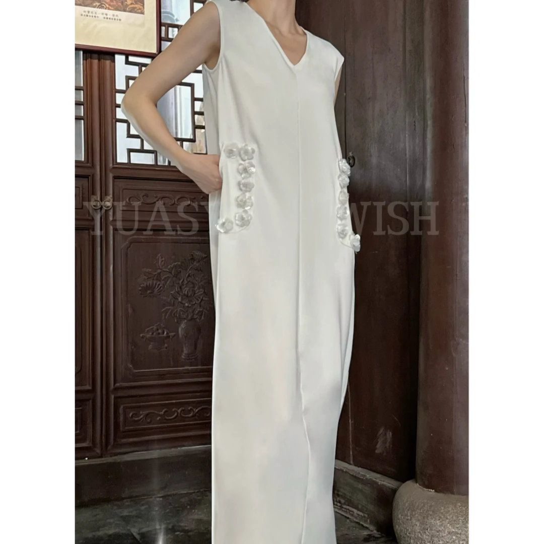 [ZOZO]|“茶白”设计师版型花饰连衣裙