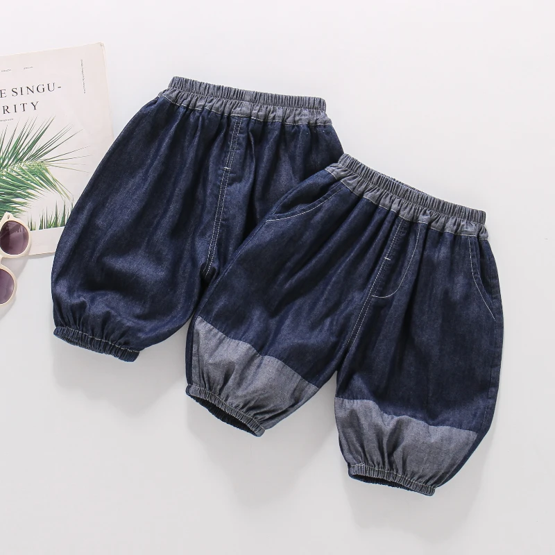 宝宝短裤夏天丝儿童天丝牛仔裤小童夏装男童女童裤薄款外穿防蚊裤