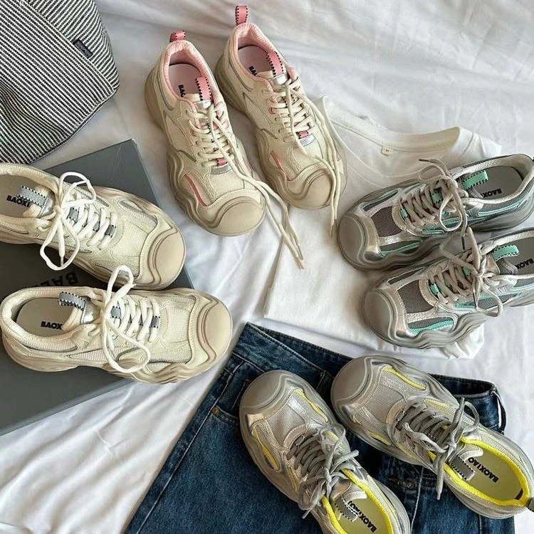 厚底丑萌大头鞋女2024夏季新款网面透气登山鞋休闲运动老爹鞋子女