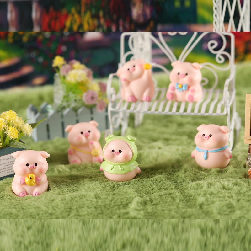 拆袋）甜梦雨衣小猪车载摆件