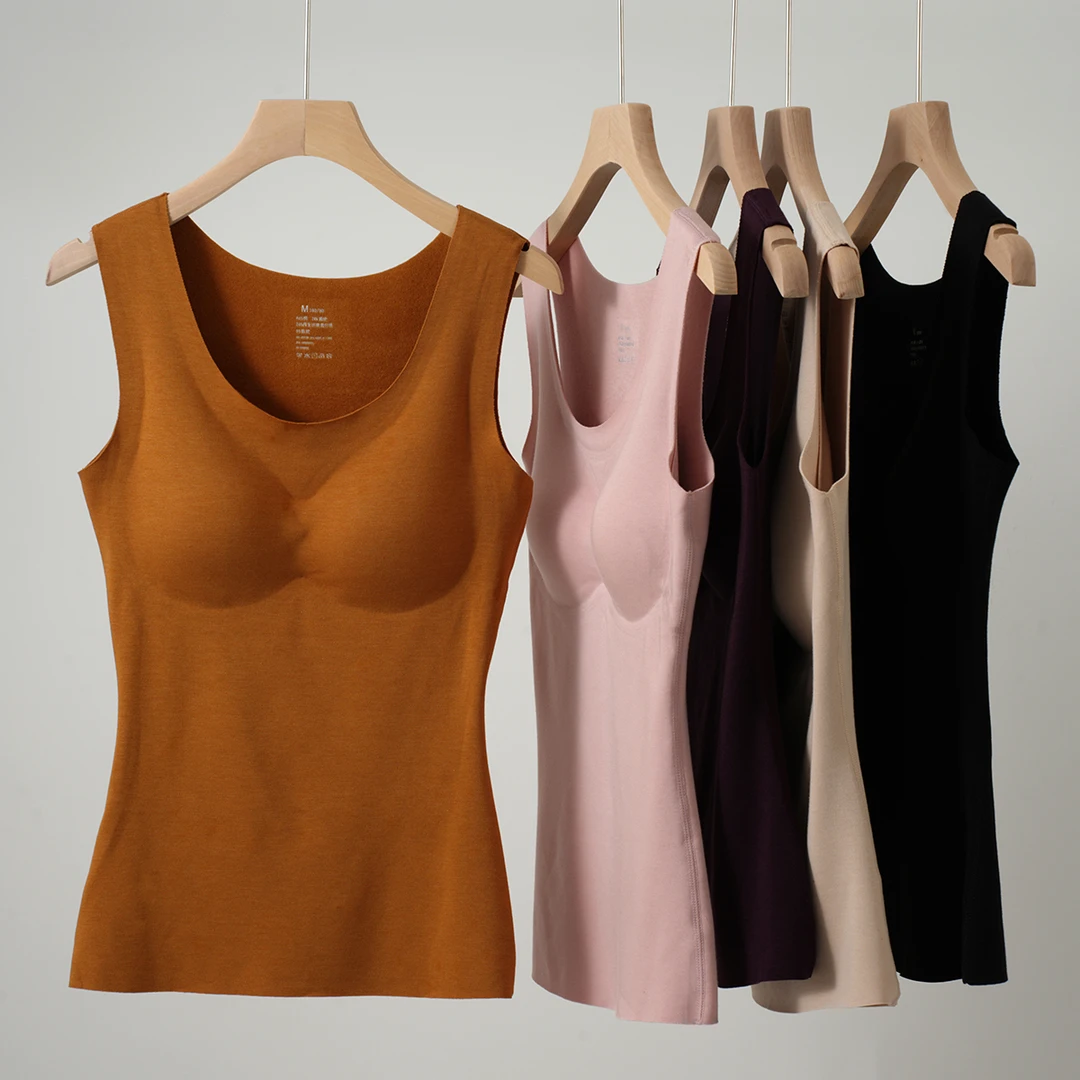 福利款 特 免穿文胸320g女士bra保暖打底背心 无痕圆领恒温 88137