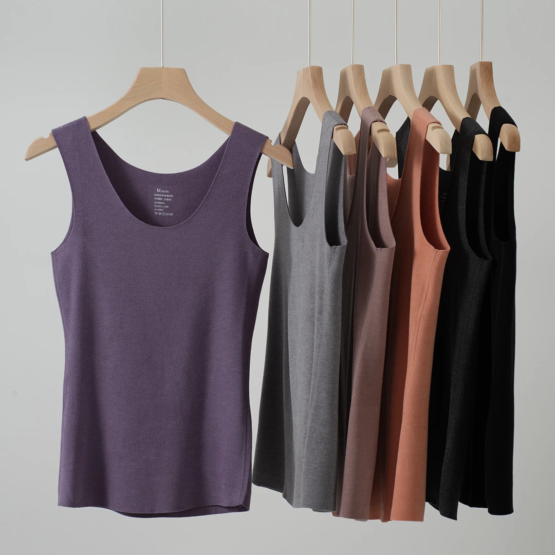 福利款 特 320g女士无痕V领背心 恒温保暖内衣 打底衫冬款 88142