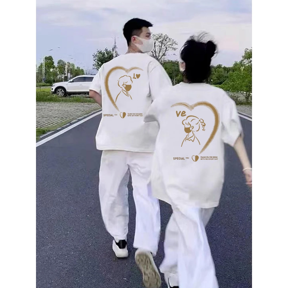 很仙的roora情侣装夏季装100%纯棉潮牌ins超火小众高级感短袖t恤