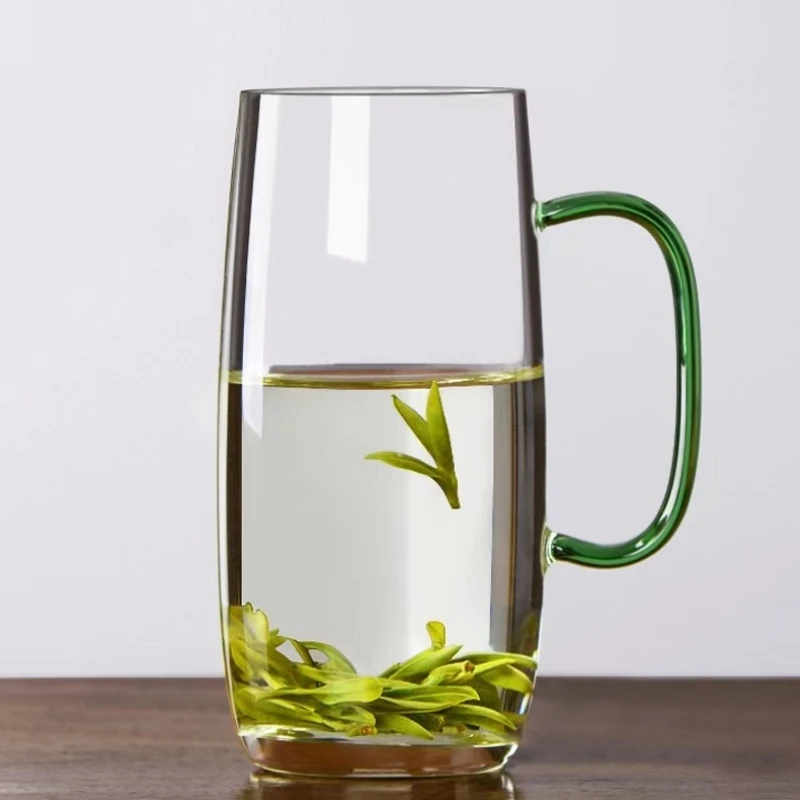 高硼硅耐热玻璃带把杯绿茶杯子猴魁茶杯高档杯子