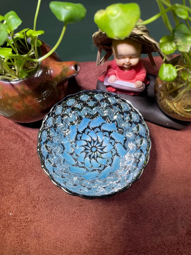 高端茶器蓝莲花高端喝茶主人杯蓝莲花