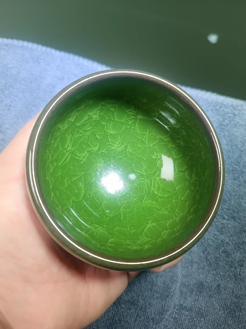 高端茶器冰清玉主人杯禅定杯精美陶瓷冰裂纹茶杯