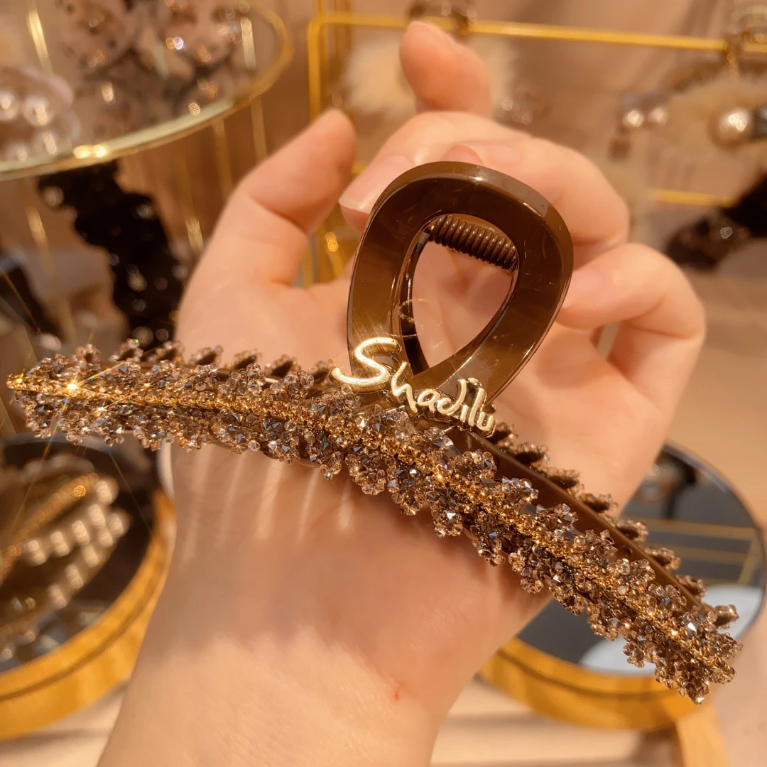 【C1322】新品发饰2023韩版高级感气质优雅重工字母抓夹