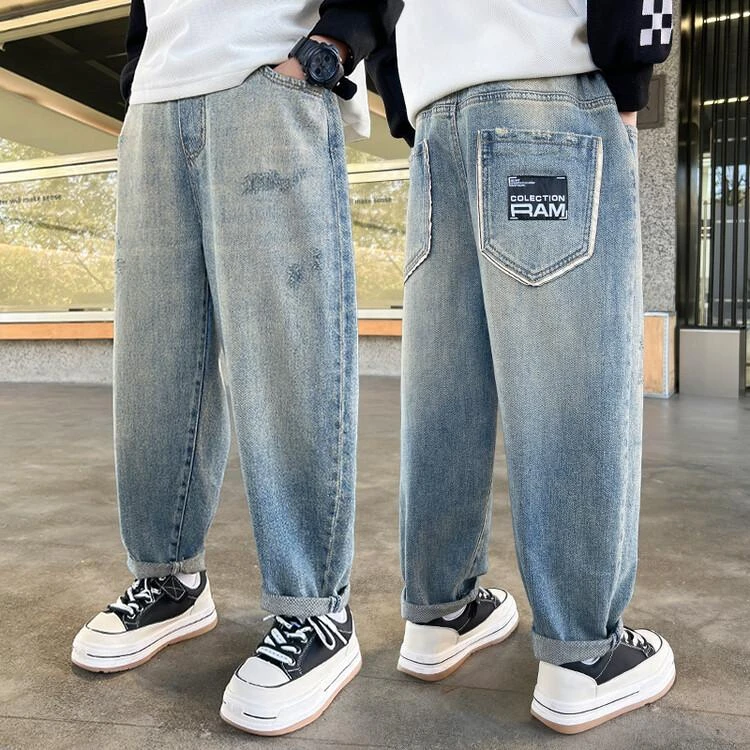 【老板专属】儿童韩版休闲牛仔长裤男童百搭牛仔裤子中大童MFCP5119