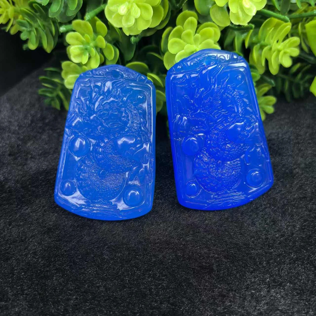 江德洋珠宝S7417皇家永恒之蓝玛瑙龙牌吊坠配珠链-多样性只发一件