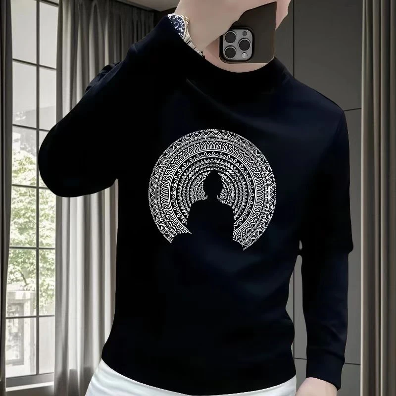 个性潮流重磅圆领卫衣痞帅街头宽松休闲秋季印花时尚男士潮流卫衣