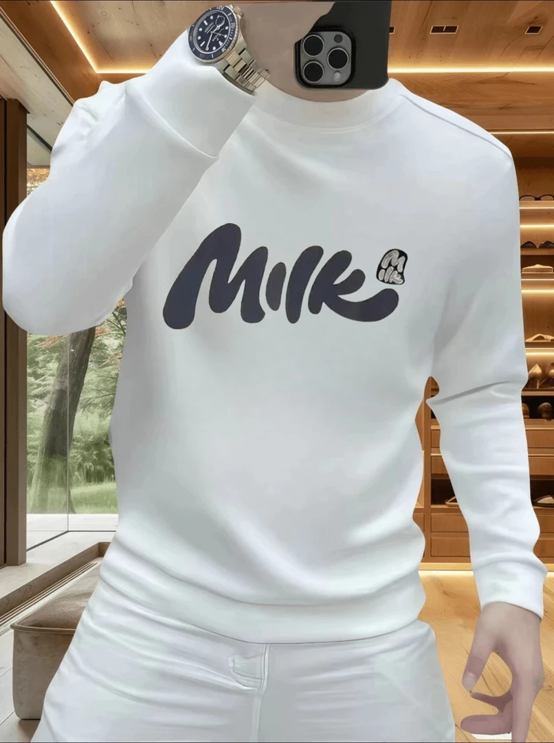 2025秋冬季新款潮牌印花卫衣男士时尚套头圆领长袖休闲百搭上衣潮