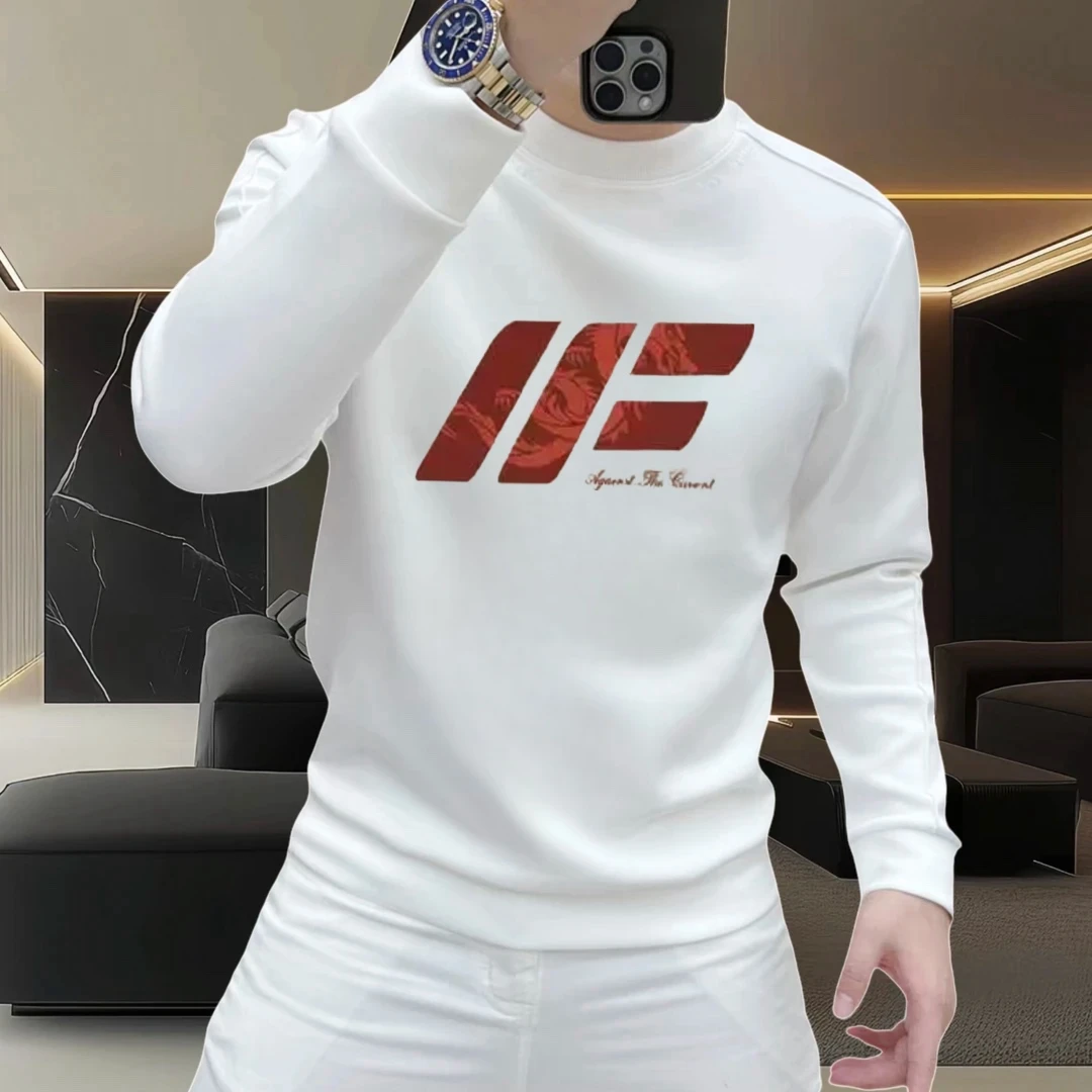 个性潮流重磅圆领卫衣痞帅街头宽松休闲秋季印花时尚男士潮流卫衣