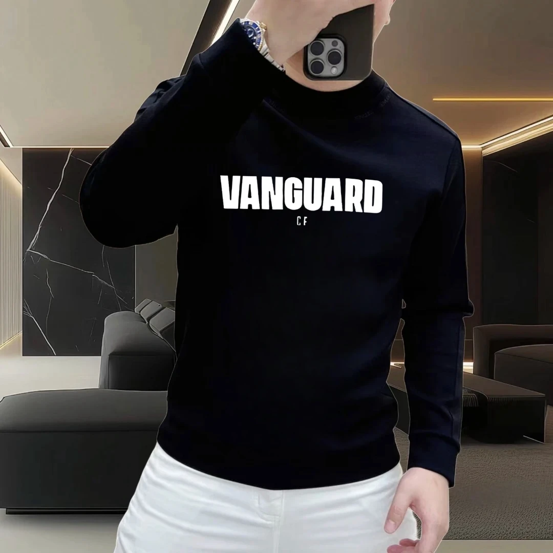 秋冬个性潮流重磅男士圆领卫衣痞帅宽松休闲字母印花时尚潮牌卫衣