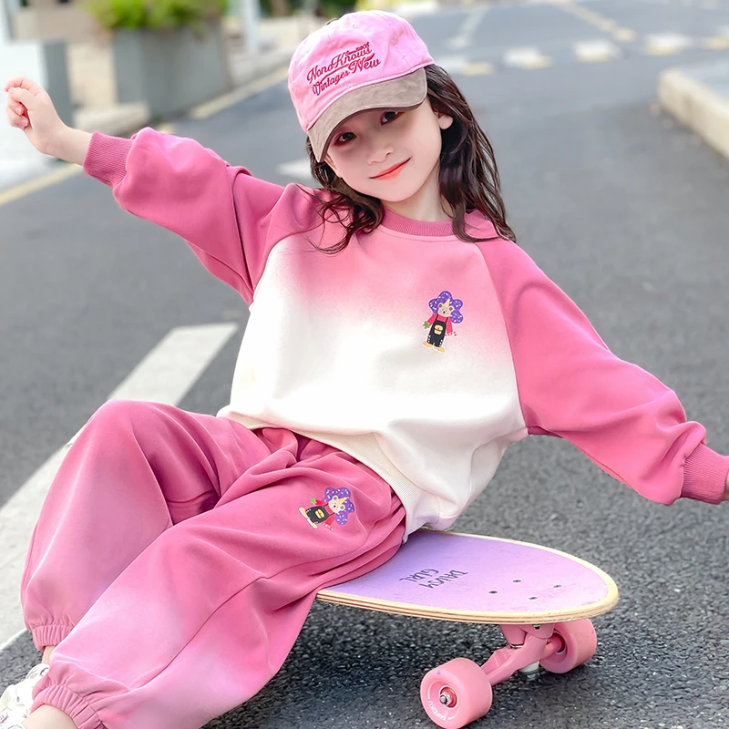 女童春秋潮款卫衣套装新款1-8岁4女孩洋气休闲秋装儿童运动两件套