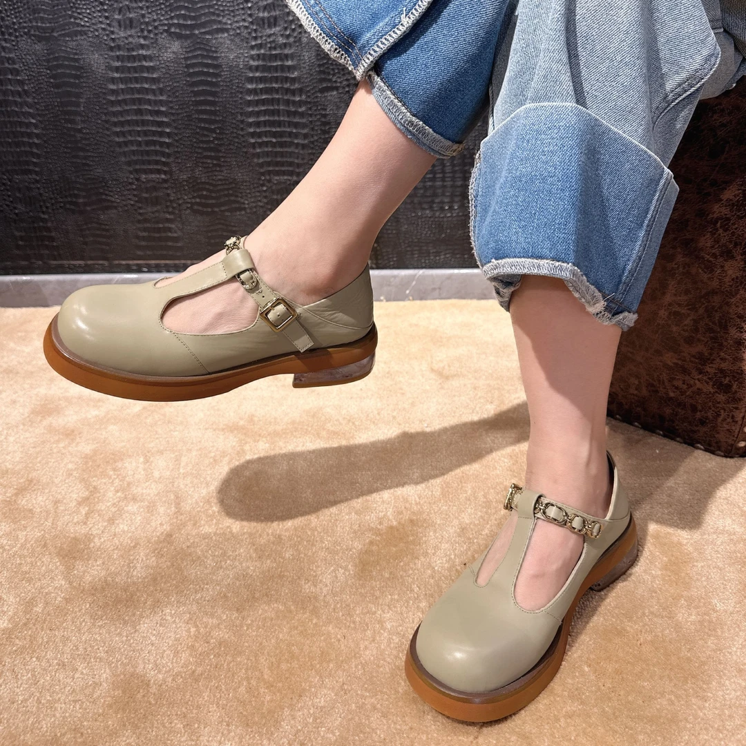 爱的睿法式复古圆头乐福鞋