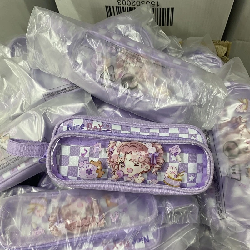 日系大容量笔袋小学生可爱多层文具盒透明铅笔盒初中生铅笔袋