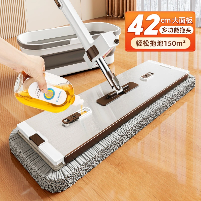 大拖把免洗拖把懒人拖把干湿二合一拖把大号懒人拖把家用一拖地净
