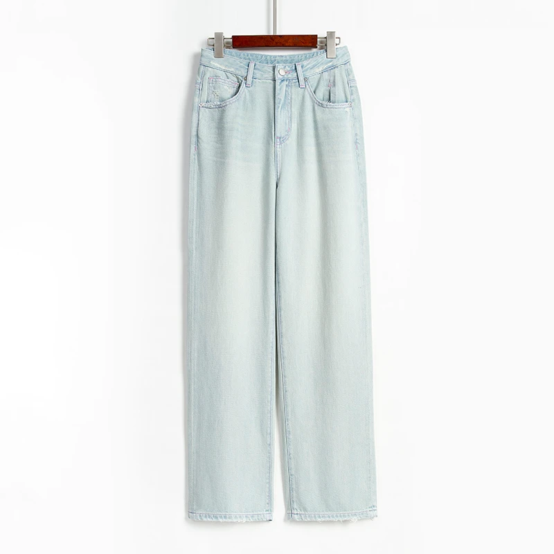 自媒体【薄荷曼波】夏季高腰牛仔裤女百搭显瘦窄版直筒长裤
