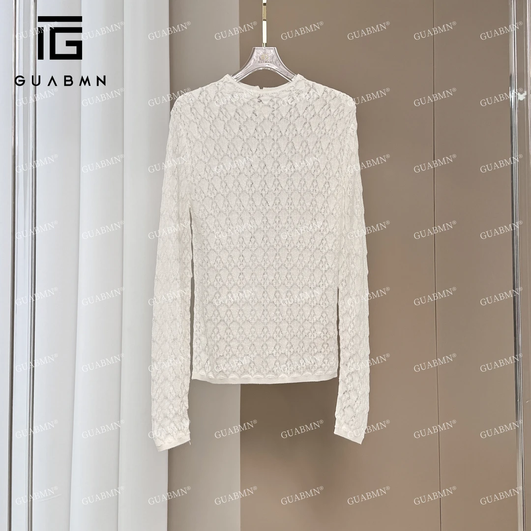GUABMN2025春季新款包芯纱套头针织衫3591