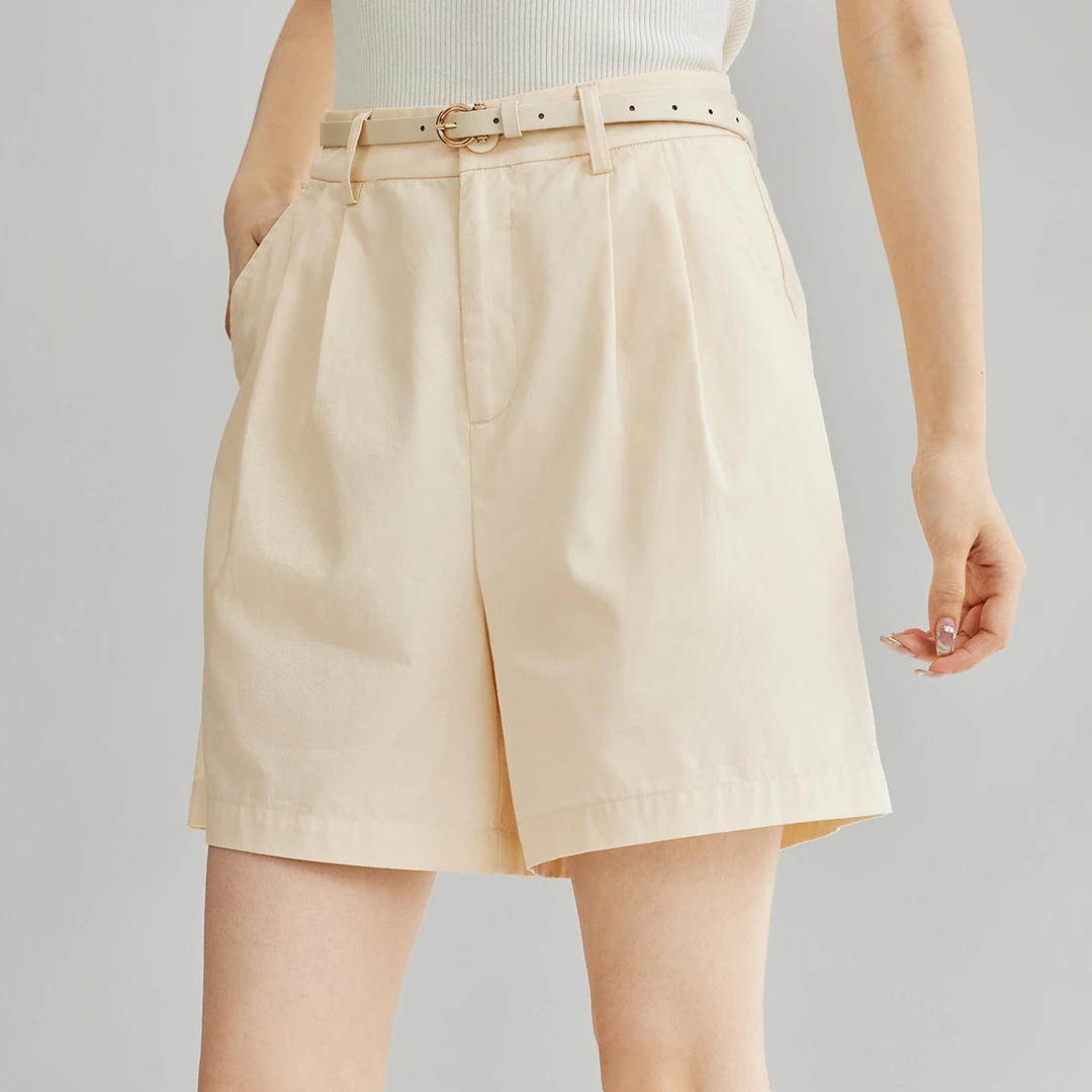 【雅丹风】茵曼夏季新款女短裤纯棉休闲显瘦高腰时尚纯色爆款