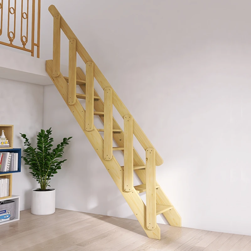 实木直梯 55°大楼梯  阁楼复式楼梯厂家直销支持定制 室内木质