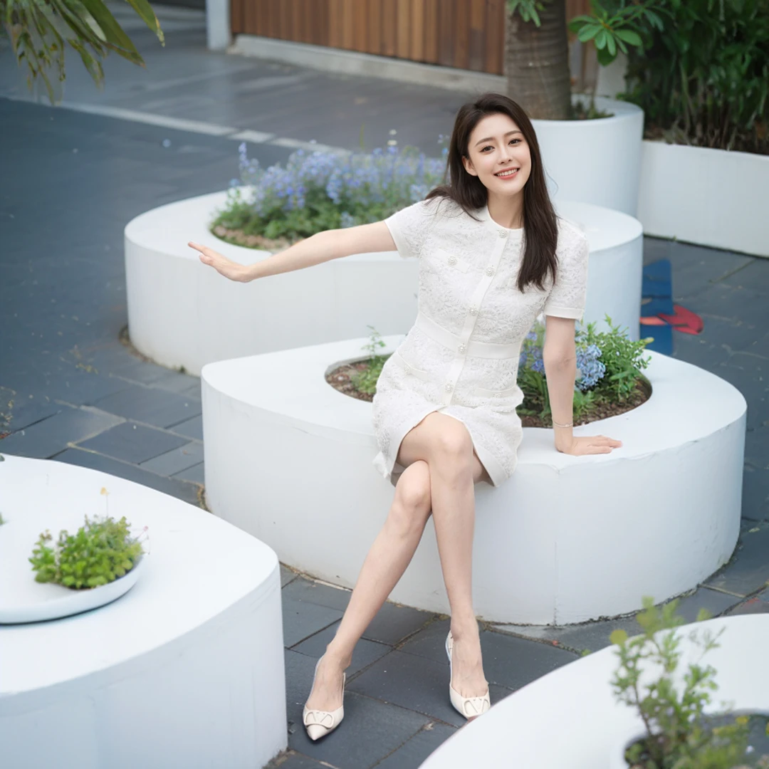 bebe新款气质短款修身珍珠扣小香风蕾丝连衣裙250059