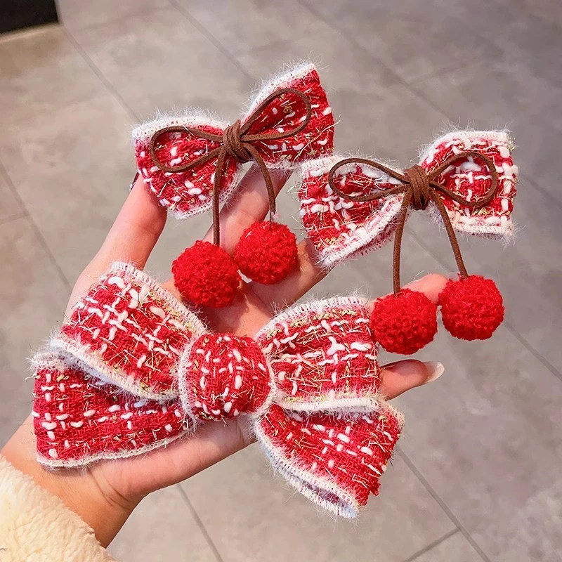 2024龙年女童新年发饰女孩过年红色喜庆汉服头饰儿童发夹国风发卡