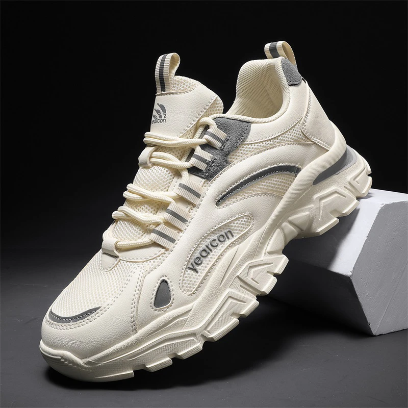 意尔康男士运动鞋夏季百搭网面透气老爹鞋厚底高端上档次休闲鞋子