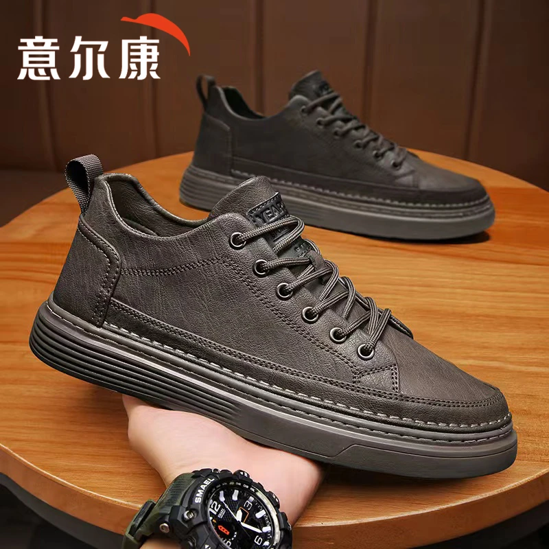 意尔康休闲皮鞋男士品牌正品百搭时尚潮流板鞋高端上档次工作男鞋