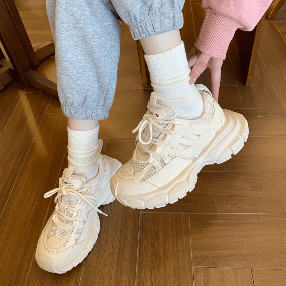 秋冬季新品日系简约纯色袜子条纹中筒堆堆袜ins百搭潮流运动女袜