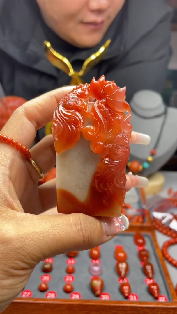 【闪购商品】南红玛瑙印章未镶嵌保山官坡金玉满堂