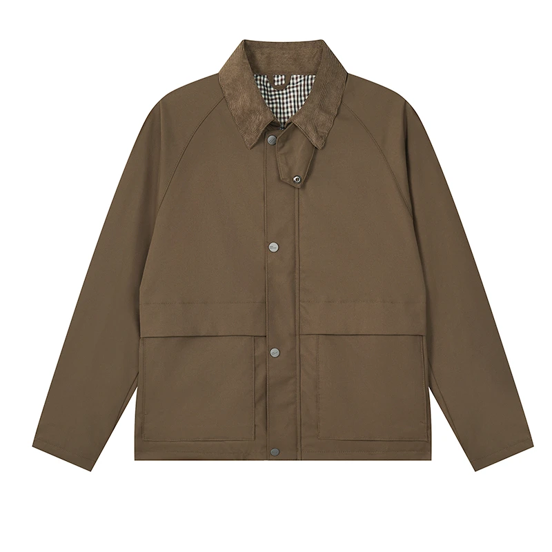 【薄款】2024男士夹克秋季基础款翻领宽松休闲复古工装外套9927