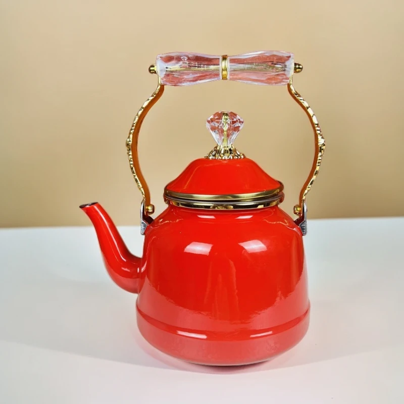 新疆包邮家用红色茶水壶奶茶壶 kizil qaynak 热水壶大容量中式