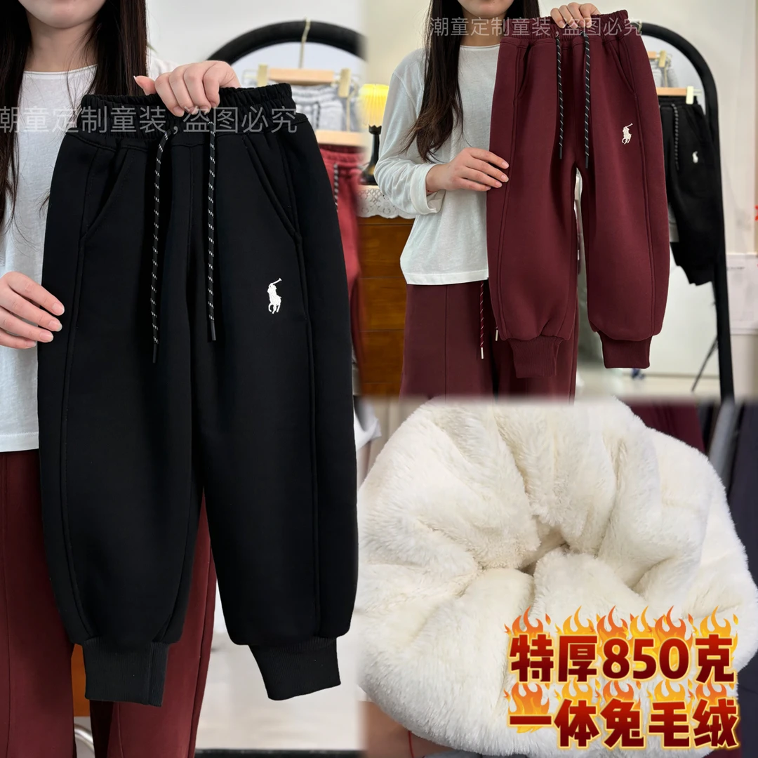 【抗寒-15度特厚仿兔毛绒】儿童冬季保暖抗寒棉裤超厚一条过冬加绒