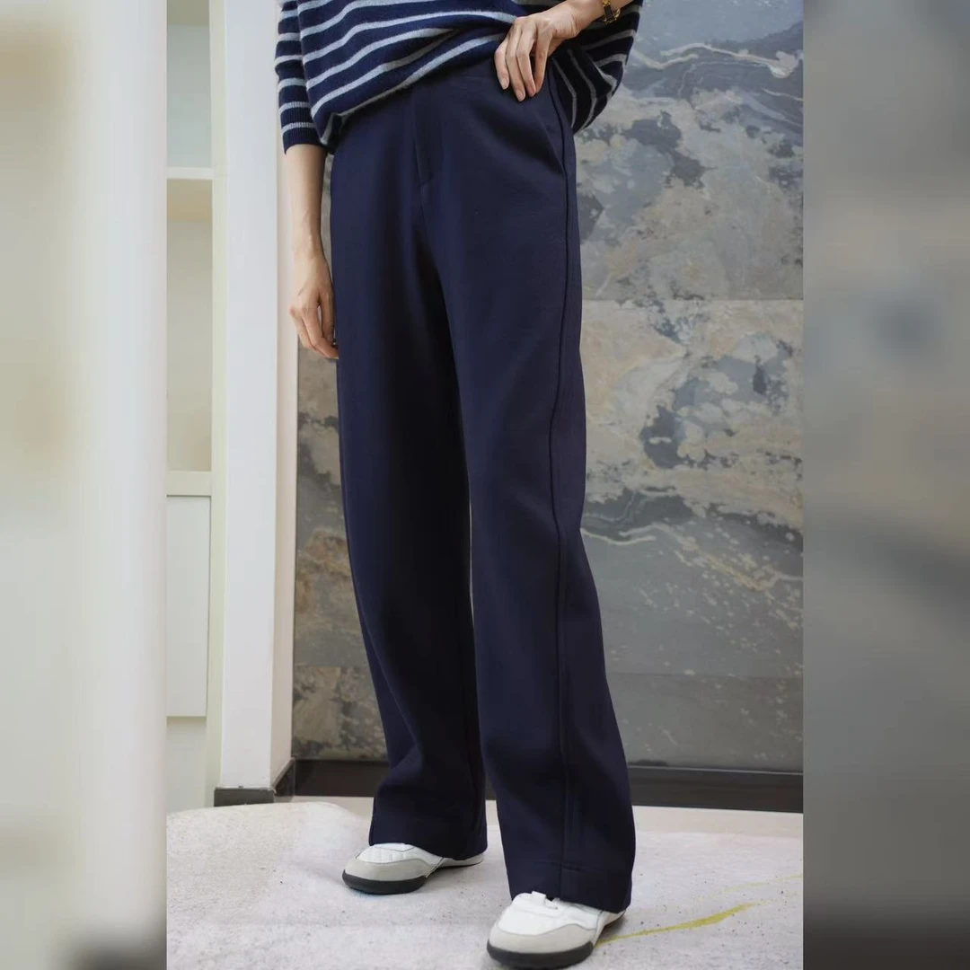 【YAN】简约休闲显瘦纯色厚款混纺羊毛裤 # KAIK000674-B8024