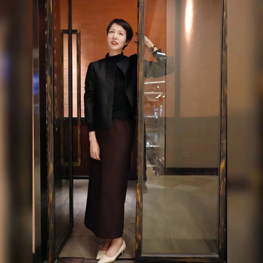 【YAN】秋季新款羊毛纯色松紧腰休闲直筒半裙 #BDZ1009024012-B2514