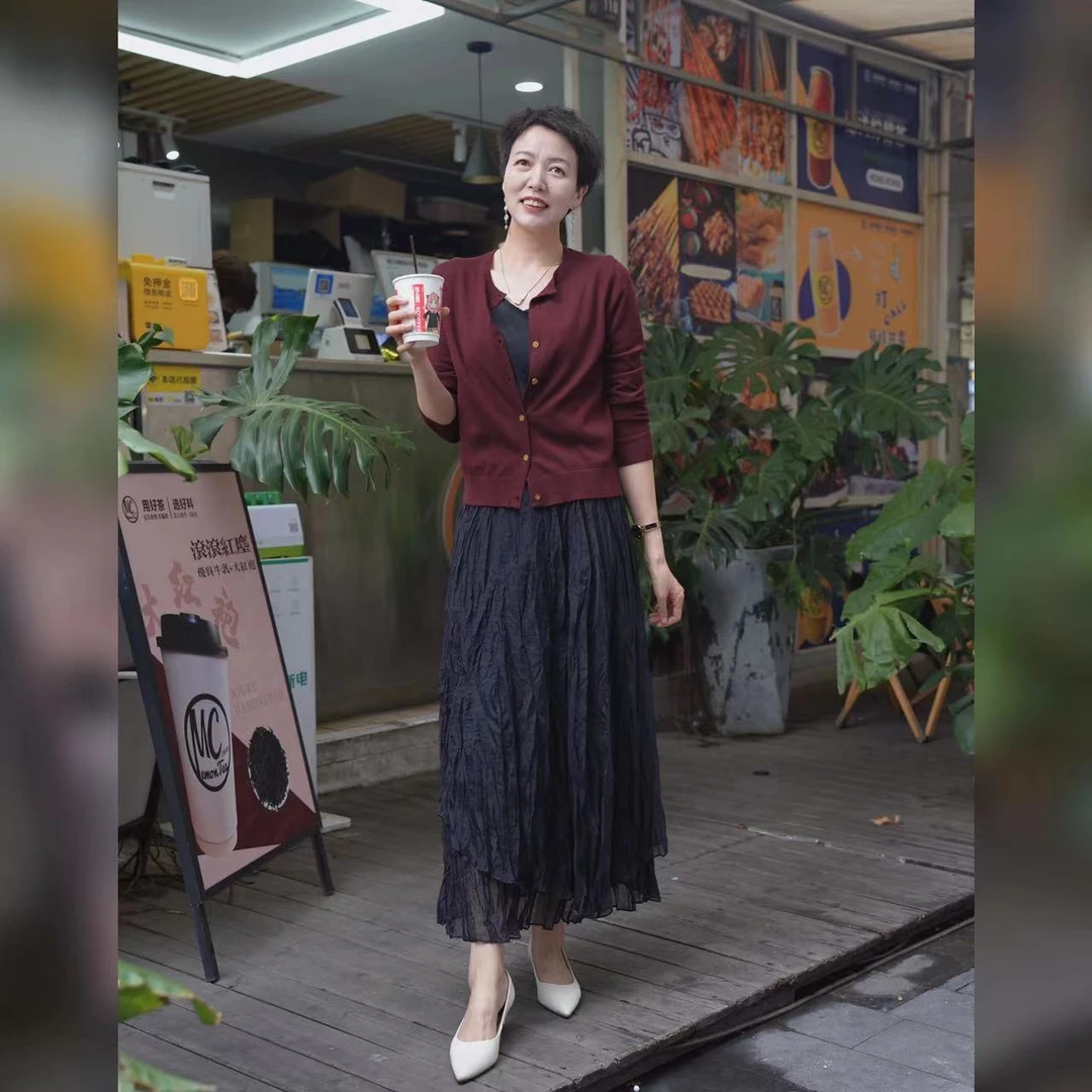 【YAN】 重工压褶工艺双层欧根纱褶皱不规则半裙#  CJYA0038B2013