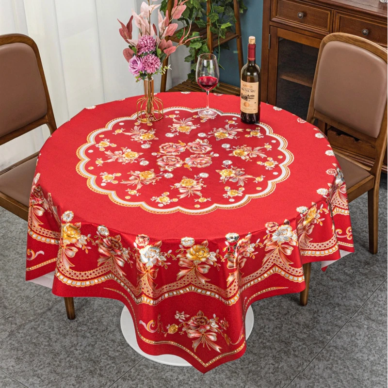 【方圆桌通用】150*150家用PVC圆桌布防水防油防烫圆形正方形加厚