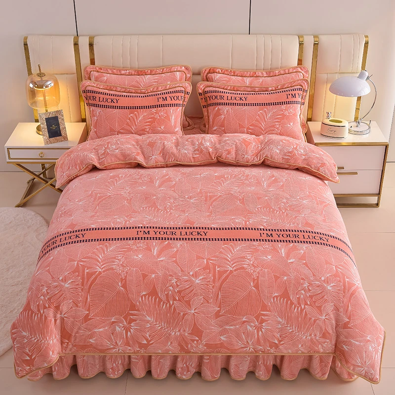 秋冬款高端加厚牛奶绒双面绒床上四件套冬季四件套牛奶绒双面绒