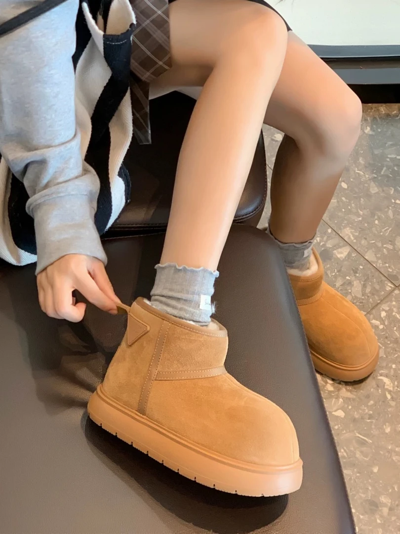 2024新款加绒厚底雪地靴女冬季防滑保暖东北棉靴