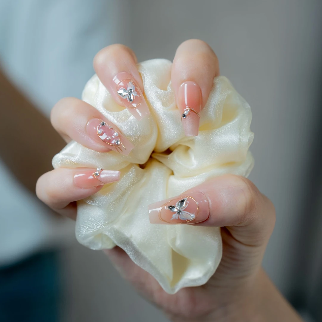 【玉蝶浮影】浮雕风蝴蝶贴花手工穿戴甲